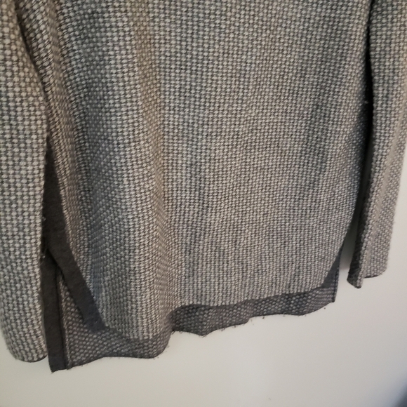 Nordstrom Collection Cashmere Sweatshirt Gray White Scoop Crewneck Size Small - Picture 3 of 11